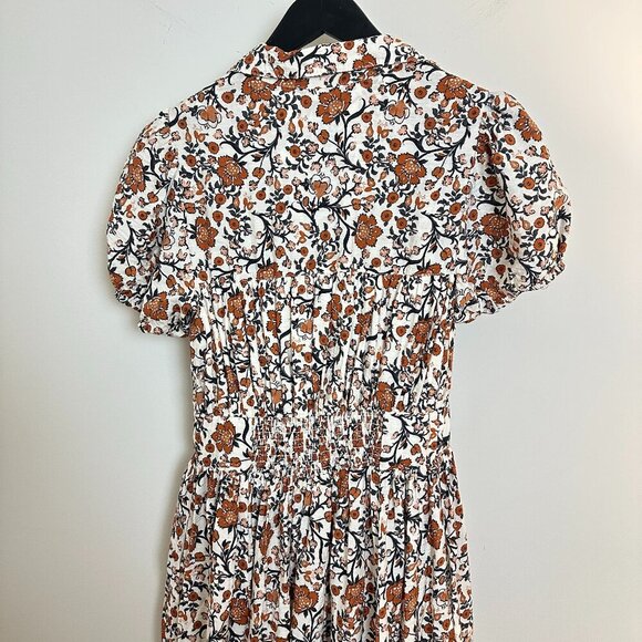 ANTHROPOLOGIE Maeve Short-Sleeve Belted Midi Shirt Dress in Neutral Size Medium - Picture 9 of 14